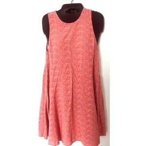 Old Navy Women Size Medium Dress SL Woven Swing Warm Combo Dress Keyhole Back